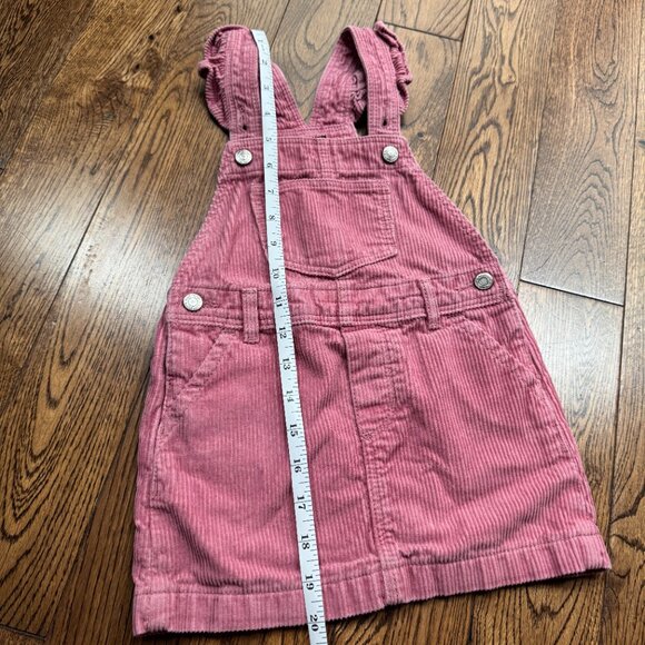 GAP Toddler Pink Corduroy Skirtall Dress 3T Adjustable Ruffle Straps Pockets - Picture 10 of 11
